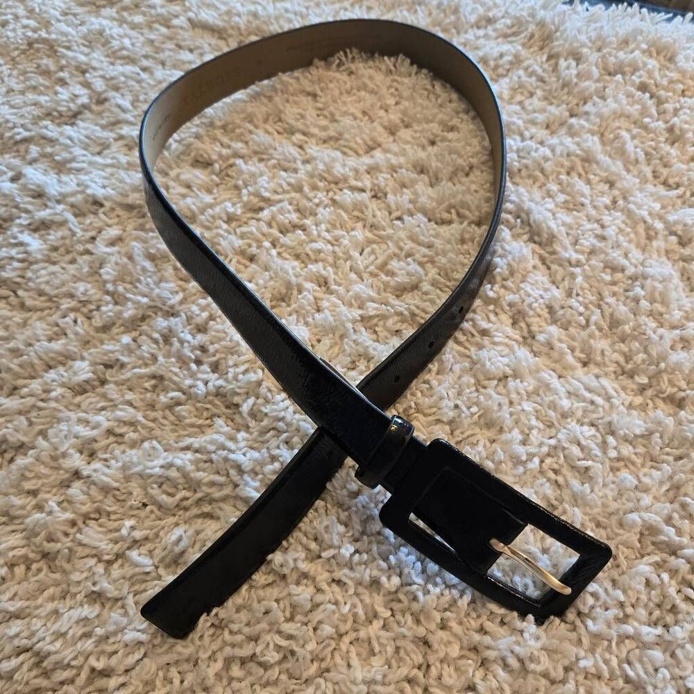 Talbots Black Patent Leather Belt Small - Picture 2 of 8